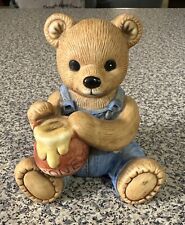 Vintage Home Interiors Teddy Bear Pot of Honey Figurine #1425 HOMCO Decor picture