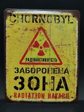 Chernobyl Radiation Hazard Metal Sign  Stalker Yellow Authentic from Ukraine picture
