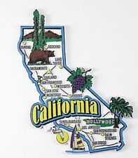 CALIFORNIA STATE MAP AND LANDMARKS COLLAGE FRIDGE COLLECTIBLE SOUVENIR MAGNET picture
