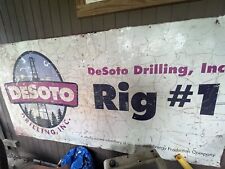 vintage oil rig  sign - vintage metal sign - vintage gasoline sign picture