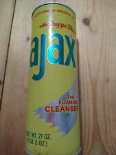 Vintage Ajax The Foaming Cleanser Yellow Can Unopened 21 oz Oxygen Bleach sealed picture
