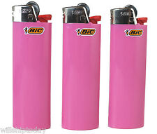 3 Pink Bic Lighters - Standard Size Solid All Pink Bic Lighters picture