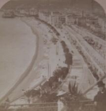 1898 NICE SOUTH FRANCE FAVORITE WINTER RESORT OF FRANCE BEACH STEREOVIEW 33-66 picture