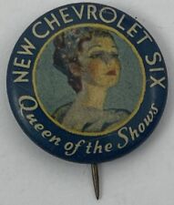 1932 New Chevrolet Six Queen of the Shows Car Automobile Pinback Button picture