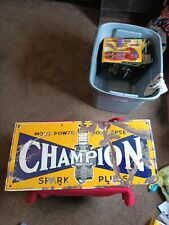 CHAMPION SPARK PLUG PORCELAIN Advertising SIGN Original Rare Uncleaned gas Oil🔥 picture