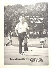 March of Dimes Arnold Palmer Birth Defects Handicap Golf Vintage Print Ad 1977 picture