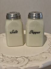 Vintage McKee Salt & Pepper Shakers Custard Milk Glass Roman Arch 1930’s picture