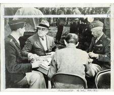 1950 Press Photo President Roosevelt, Generals Clark and George Patton Meeting picture