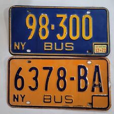 2 ~ NEW YORK License Plates 🔥FREE SHIPPING🔥 1970's VINTAGE BUS picture