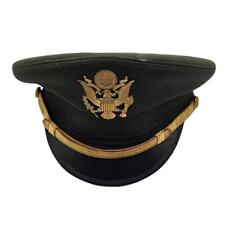 Vintage US Army Officers Vicor Service Cap Leather Brim 7 3/8 picture