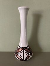 Vintage Hawaiian Pohaku Kiln Art Pottery Bud Vase Tiki Bar Tapa Ivory Brown picture
