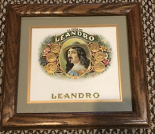La Flor De Leandro Cigar Wood Frame/ Leandro/ D.E Fleck/ Wall Art/ Man Cave/Gift picture