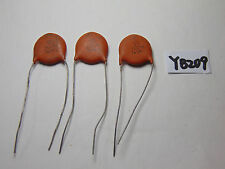 VINTAGE ELECTRONIC CAPACITOR NOS LOT OF 3 CERAMIC DISC 100 M 7.5 KV picture