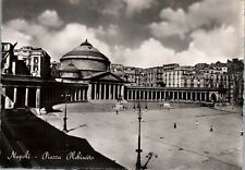 CONTINENTAL SIZE POSTCARD THE PLEBICITE PIAZZA AT NAPLES ITALY REAL PHOTO 1930's picture