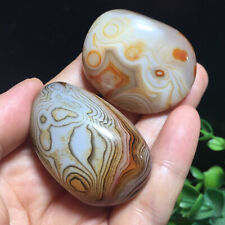 89g 2pcs Madagascar Polished Crazy Lace SILK Banded Agate reiki healing 761 picture