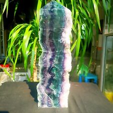 11.77LB TOP Natural fluorite quartz carved obelisk crystal wand point healing picture