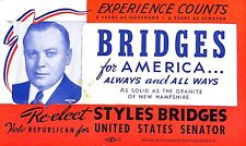 c1942 Senator Styles Bridges Reelection Campaign Ink Blotter NH P251 picture