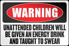 Unattended Children Warning Metal Sign 8 x 12 Inches picture