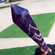 203gNatural Dream Amethyst Quartz Crystal Single End Magic Wand Targeted Therapy picture