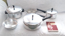 1950's Complete Princess Quality Aluminum Waterless Cookware 12 Pc Set BAKELITE picture