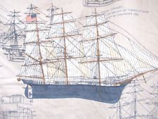 VTG Schumacher Mystic Seaport Museum Fabric Joseph Conrad Tall Ship AS IS 13 Yds picture