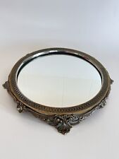 Castilian Imports Vintage Bronze Plateau Mirror Vanity Ornate Very Heavy 12