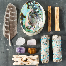 White Sage Smudge Stick Kit Smudging Kit Palo Santo Abalone Shell Feather + picture