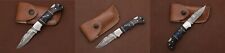 Lot of 3 Handmade Damascus Folding Pocket Knife with cover  6.5