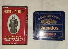 Lot of 2 Vintage Empty Cigarette/Tobacco Tins Prince Albert & Ducados picture