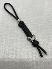 550 Paracord Knife Lanyard Jet Black Titanium Alloy Benchmade Bead picture