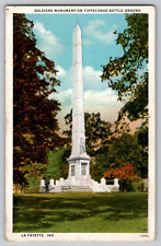 Soldiers Monument Tippecanoe Battle Ground Lafayette IN Postcard Tecumseh’s War picture