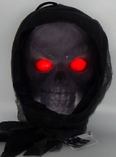 Scary Skull Wall Hanging Lighted Voice Door Plaque Vintage Haunted Hallow picture