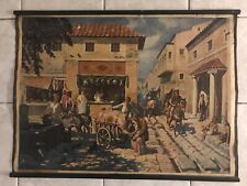 R. Altmann - Street life in Rome Italy - litograph school poster Austria-Hungary picture