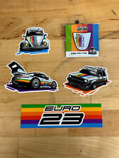 EURO23 Car Show VW Beetle Hood Rainbow Enamel Pin w Decal Limited Edition xx/100 picture