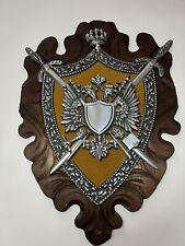 Vintage Medieval Russian Cast Metal Two Headed Eagle COAT of ARMS, Knight Shield picture