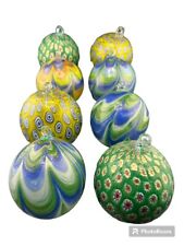 MURANO GLASS LOT OF 8 HAND BLOWN CHRISTMAS ORNAMENTS - XMAS LOT #6 picture