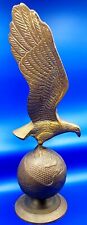 VINTAGE BRASS EAGLE STANDING ON WORLD GLOBE / EARTH   .. 29 CMS / 11.5 INCH picture