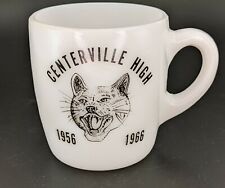 Centerville High School Wildcats Cat Vintage Milk Glass 1956 1966 Mug Cup picture
