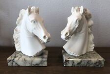 Vintage Arnoldo Giannelli Horse Head Bookends w/ Marble Base - Great Condition picture