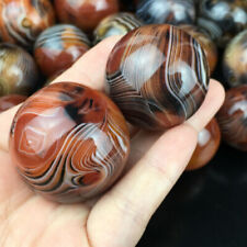2PCS Natural Polished Banded Agate Crystal Sphere Ball Reiki Healing 30mm picture