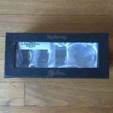 Oleg Cassini Signed Clear Crystal Napkin Rings in original box picture