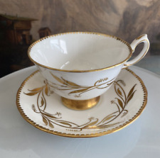 SALE ROYAL CHELSEA Bone China GOLDEN RUSH Tea Cup & Saucer 40s-50s Vintage picture