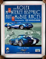 SIGNED 2002 ROLEX Monterey Historic Races Poster CORVETTE C1 SS XP-64 C2 HATCH picture