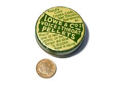 Antique Lowe & Co's Voice & Throat Pellets Empty Tin. Arabian Mills Bootle picture