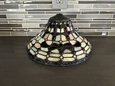 Vintage Spectrum Tiffany Style Leaded  Stained Glass Lamp Shade ONLY 11.5” picture
