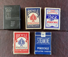 Vintage Lot Pinochle Playing Cards Decks Kem Streamline Bee Bicycle  picture