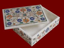6 x 4 Inches Marble Trinket Box Unique Pattern Inlay Work Jewelry Organizer Box picture