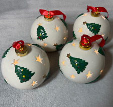 Set of 4 Flameless Multi Color Changing Light Up Ornament Balls Christmas Tree picture