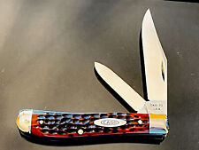 VINTAGE CASE XX USA (1965-69) 6207 RED BONE KNIFE BOTH BLADES HARD SNAP NEW MINT picture