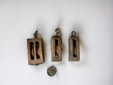 Antique/vintage Wooden Pulley Set Of 3 Small picture